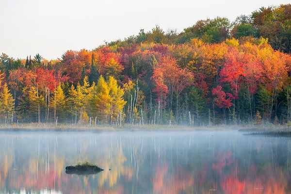 Council Lake in fall color-Alger County-Michigan